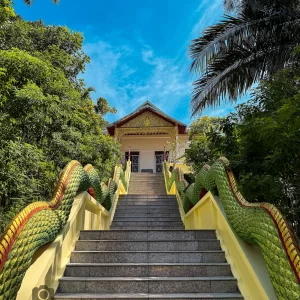 Naga staircase wat suwan khirri wong leading to the upper viharn in patong phuket